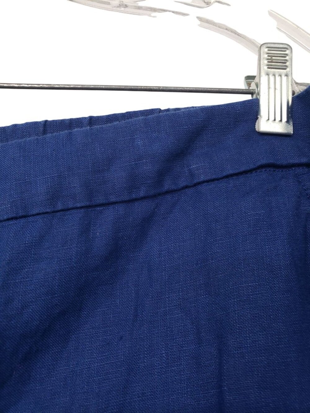 Chico's 3.5 T Blue 100% Linen Pants Elastic Waist Pull On Womens 18T Indigo - Picture 3 of 10
